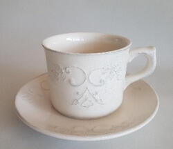 Vanilia Romantikus csipkés óriás bögre alj, dia20cm, natur, kerámia, kézzel festett (V-K-34-10)