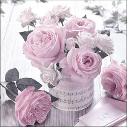 Ambiente Music Roses Vintage papírszalvéta 33x33cm, 20db-os (13316356)