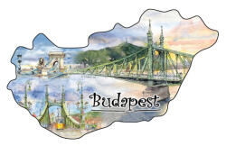 Czworka Hűtőmágnes, országforma, Budapest (0rszmagn-BU43)