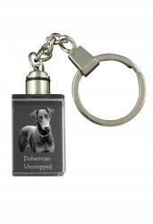 Art-Dog Doberman kristály kulcstartó kutya kulcstartó fényképpel megvilágított (5055882427167)