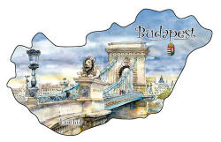 Czworka Hűtőmágnes, országforma, Budapest (0rszmagn-BU28)