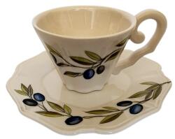 Vanilia Violin olajbogyós teáscsésze, 0, 3l , kerámia, kézzel festett (V-K-36-07)