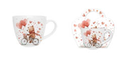 Duo Gift Porcelánbögre 460ml, díszcsomagolásban, Bear on a bike (61925)