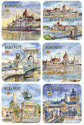 Czworka Parafa poháralátét 6db-os szett, Budapest (p0hala6B-BU)