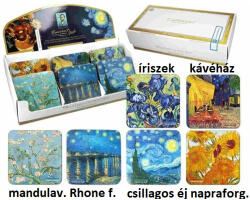 Hanipol Carmani Parafa poháralátét 10x10cm, Van Gogh: Csillagos éj a Rhone folyó felett