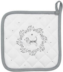 Clayre & Eef Edényalátét 20x20cm, 100% pamut, Lovely Grey Dog