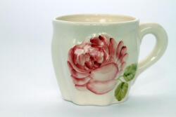 Vanilia Régi rózsás bögre, kerámia, kézzel festett 3dl (V-K-23-07)