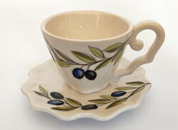 Vanilia Violin olajbogyós capuccino csésze, 0, 15l, kerámia, kézzel festett (V-K-36-05)