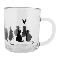 Clayre & Eef Üvegbögre feketemacskás 200ml (PWSGL0007)