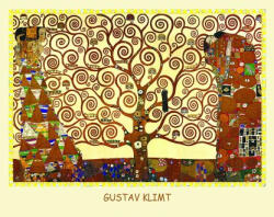 Czworka Reprodukció 15x21cm, Klimt: Életfa (rpKL15x21-03)