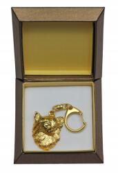 Art-Dog Chihuahua hosszú szőrű aranyozott kutya kulcstartó ajándékdobozban (5906111205738)