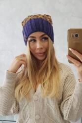 Kesi Milano polár sapka K203 mustár melange+sötét lila