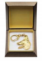 Art-Dog Belga juhászkutya aranyozott kutya kulcstartó díszdobozban, kulcstartó (5906111205578)