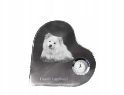 Art-Dog Finn lapphund kristály szív alakú óra az Ön fényképével (5055882451612)