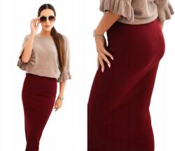 Kesi Női viszkóz ceruzaszoknya elasztikus derékrésszel, bordó (5907302145611)