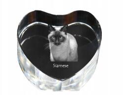 Art-Dog Sziámi macska kristály szív, dísz, macska fénykép ajándéktárgy (5055882446496)