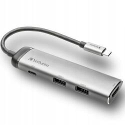 Verbatim adapter Usb-c hub Usb-c/ 2xUSB-A 3.0/HDMI alumínium (49140)