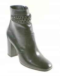 Simen bokacsizma, Size 37, fekete, valódi bőr, 9cm sarok (4472A)