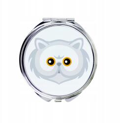 Perzsa macska kompakt zsebtükör macskával, aranyos grafikával (5056739255049)