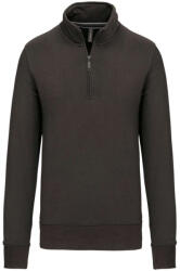 Kariban Férfi galléros 1/4 cipzáros pulóver, Kariban KA487, Dark Grey-XL (ka487dg-xl)