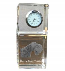 Kerry Blue terrier kristály asztali óra kutyával, saját fotóval (5055882416802)