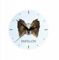  Papillon üveg falióra lógó geometrikus kutyával (5056739225219)