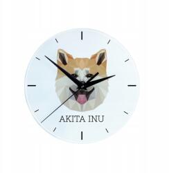 Art-Dog Akita üveg falióra lógó geometrikus kutyával (5056739224595)