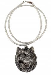 Art-Dog Cairn terrier nyaklánc kutyával, medál ezüst kígyó láncon (5906111282524)