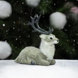  Fekvő szarvas szürke prémium 10, 5cm