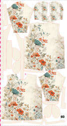 Takoy Panou cu croială 60 pentru geacă softshell damă peisaj floral vintage