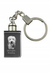 Art-Dog Juhász óangol kristály kulcstartó kutya kulcstartó fényképpel (5055882427587)