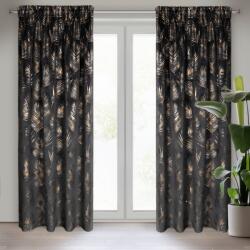 Takoy Draperie GLORIA din catifea moale cu imprimeu sclipitor al frunzelor de palmier 140 x 300 cm