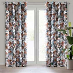 Takoy Draperie gata făcută MARILA din stofă oxford decorată cu imprimeu al frunzelor pictate 140 x 270 cm