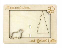 Art-Dog Bearded Collie gravírozott képkeret kutyával, kutya neve (5906111216833)