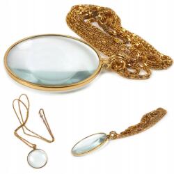  Olvasó nagyító üveg nyakba akasztható arany 5x elegáns (09070)