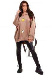 Kesi Melegítő pulóver eper motívummal, sötét bézs