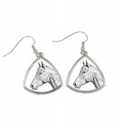 Art-Dog Holsteiner ló, háromszög alakú, lógós fülbevaló fényképpel (5055882477391)