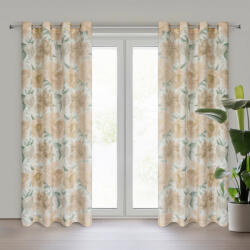 Takoy Draperie KARLA din material textil cu amestec de In în stil eco, decorată cu un imprimeu de flori delicate 140 x 250 cm