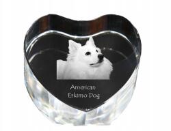 Art-Dog American Eskimo Dog kristály szív, dísz, ajándéktárgy kutya fotóval (5055882445543)