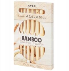 Cardsplitter Bambusz horgolótű Avec 6 db 4-10 mm natúr fából
