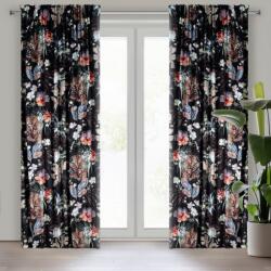 Takoy Draperie gata făcută ALANI din catifea cu un imprimeu floral frumos 140 x 270 cm