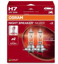 OSRAM H7 Autó izzók Night Breaker Silver +100% 130M Epack