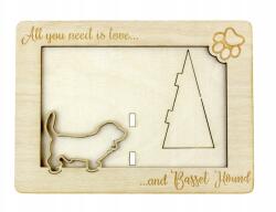 Art-Dog Basset Hound gravírozott képkeret kutyával, kutya neve (5906111216109)