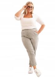 Kesi Világos khaki női nadrág Plus Size elasztikus derékrésszel (5907302511218)