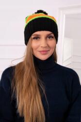 Kesi Kinga K297 női sapka fekete+narancs+neonzöld