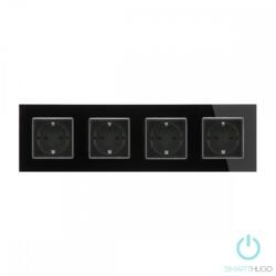 Smarthugo Négyes Sorolt Fekete Üvegkeretes Konnektor (sh4555502)