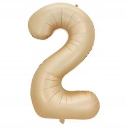  Szám Lufi 2 Két Bézs Fólia Alakú Szám 100CM Születésnapi Party