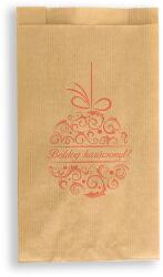 BontaBag 1 kg-os barna papírtasak piros karácsonyi design mintával - 100 db (100 db)