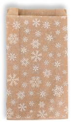 BontaBag 1 kg-os barna papírtasak fehér hópehely design mintával - 100 db (100 db)