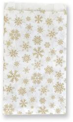 BontaBag 1 kg-os fehér papírtasak arany hópehely design mintával - 100 db (100 db)